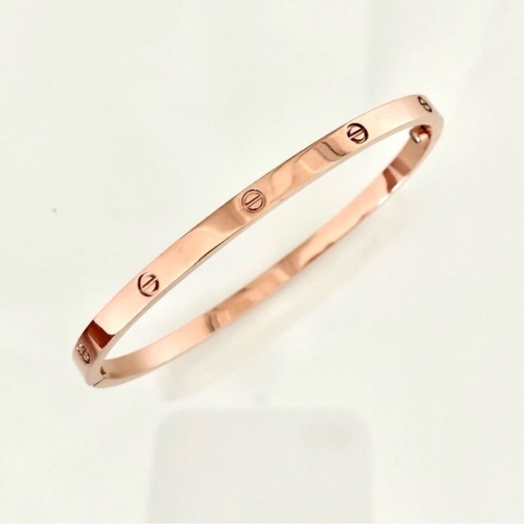 NEW Small Model Screw Cuff Bangle Love Bracelet with Screwdriver in Rose Gold - Picture 2 of 10